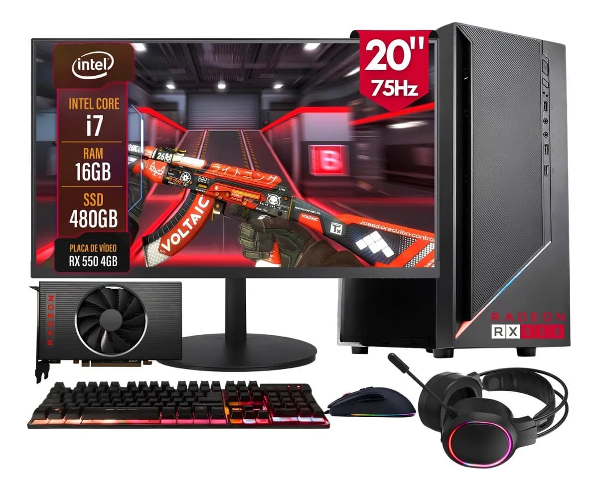 Pc Gamer Completo 480gb SSD 16gb RAM