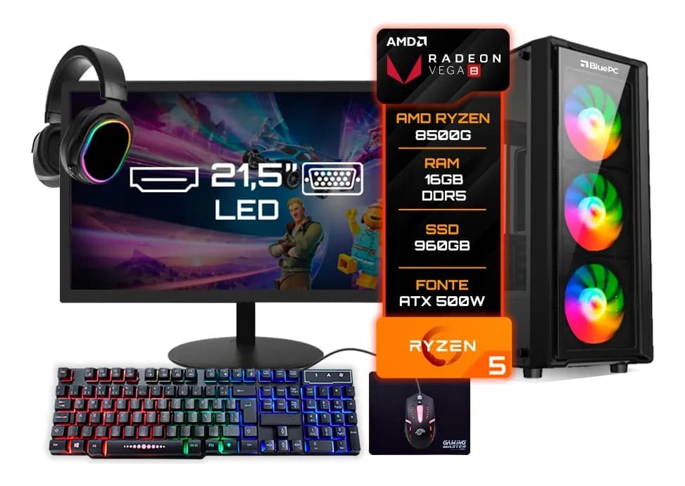 Pc Gamer Completo 960gb SSD 16gb RAM